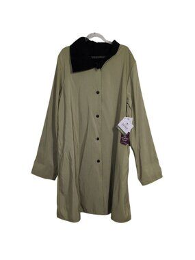 Janska Reversible Natalie Coat Womens Size Large Black Green All Weather Rain NE